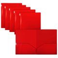 Gold Seal 2 Pkt Plastic Extra Heavyweight Folders Portfolio, High Sheen Reflective Finish, Red, 12PK 86313